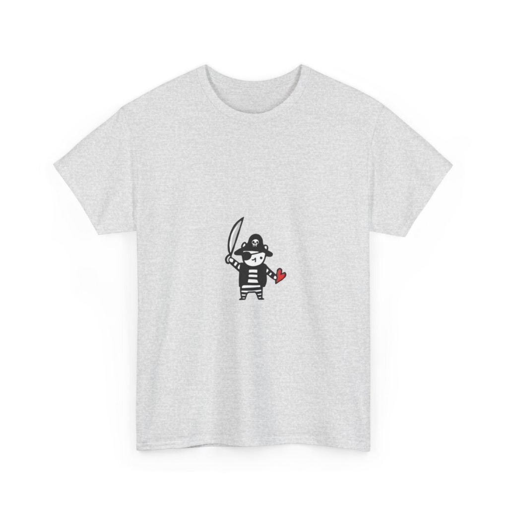 T-Shirt: Playful Pirate & Heart Design